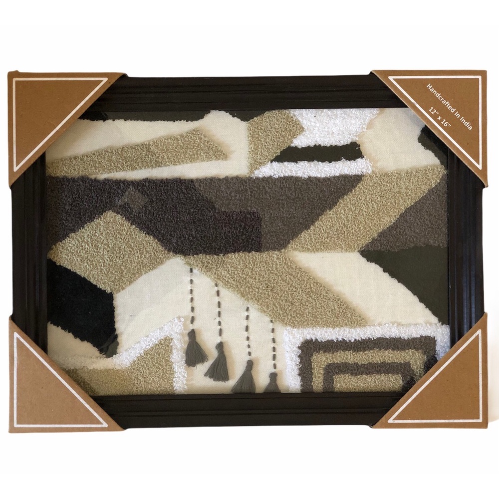 Framed Bohemian Needlepoint Wall Art 12" x 16”